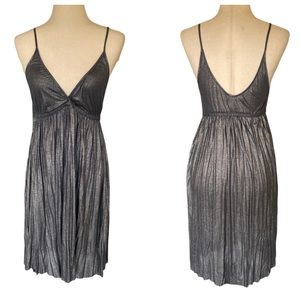 Velvet Graham & Spencer Anthro Metallic Silver Tunic Slip Dress - XS